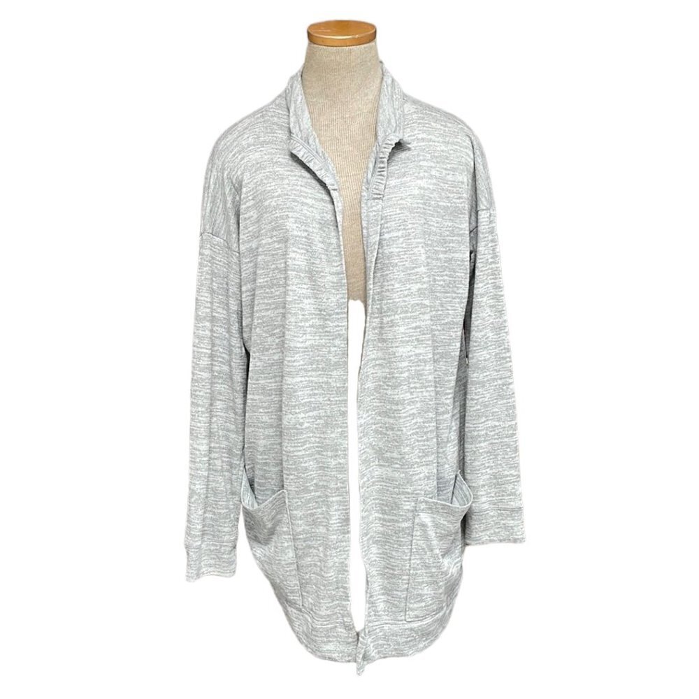Lolë Cardigan Sweater Open Front Gray Size Large L